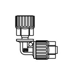 Raccords en fluoropolymère / Raccords de tuyauterie en fluoropolymère / Série LQ3 / Coude à faible encombrement / Taille métrique