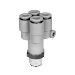 KGUD, Raccord instantané, acier inoxydable 303, double raccord "Y"
