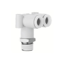 KQ2LU, Raccord instantané, usage général, raccordement fileté tube-mâle, connecteur de dérivation mâle