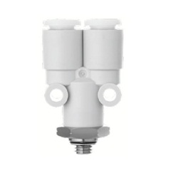 KQ2U, Raccord instantané, usage général, raccordement fileté tube-mâle, branche "Y"