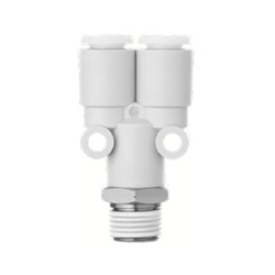 KQ2U, Raccord instantané, usage général, raccordement fileté tube-mâle, branche "Y"