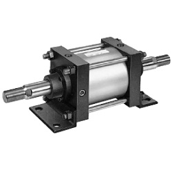 Vérins hydropneumatiques à double tige, type lubrifié / non lubrifié, Série CS1W