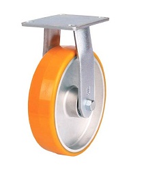 Roulette thermorésistante pour charges lourdes (roue en uréthane / sans entretien) fixe