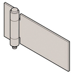 Charnières / non perforées / asymétriques / démontables / roulées / acier inoxydable / nu / B-1545 / TAKIGen