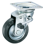 Roulette pivotante large pressée avec butée K-50S