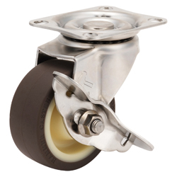 Roulettes en acier inoxydable, pivotantes, avec butée (K-1315S)