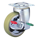 Roues 100HB-PAs en polyuréthane PA, modèle à rail de niveau intensif pour charge, palier à rouleaux avec butées (roulette d'emballage)
