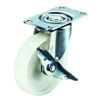 Roulette pivotante E-S, modèle plat (avec butées)