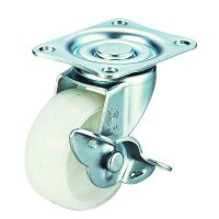 Roulette pivotante LG-S, modèle plat (avec butées)