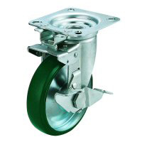 Roulette pivotante JK-S, modèle plat (avec pièces pivotantes verrouillables)