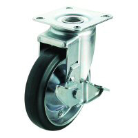 Roulette pivotante J2-S, modèle plat (avec butées)