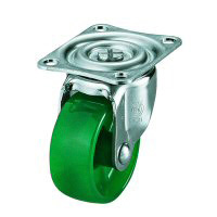 Roulette pivotante G  (simple roulement), modèle plat / roue en polycarbonate