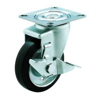 Roulette pivotante SJ-S, modèle plat (avec butées)