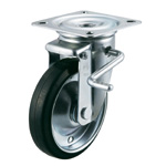 Roulette pivotante PMS-LB, modèle plat avec modèle à levier double butée