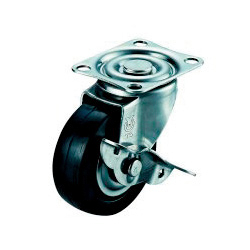 Roulette pivotante SUS-SG-S, modèle plat (avec butées)